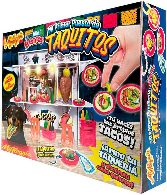 Genérico Mi Primer Puesto de Taquitos, Playset con Luces, Accesorios de Taquería, Juego de rol, Tacos de Pastor