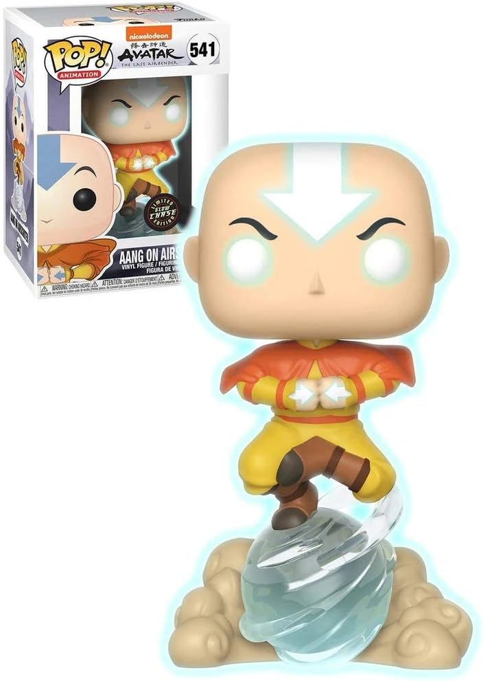 Funko Pop! Avatar El Último Maestro Del Aire Aang en Patineta Aérea con Brillo en la Oscuridad GITD Edición Especial Chase Figura Adhesiva