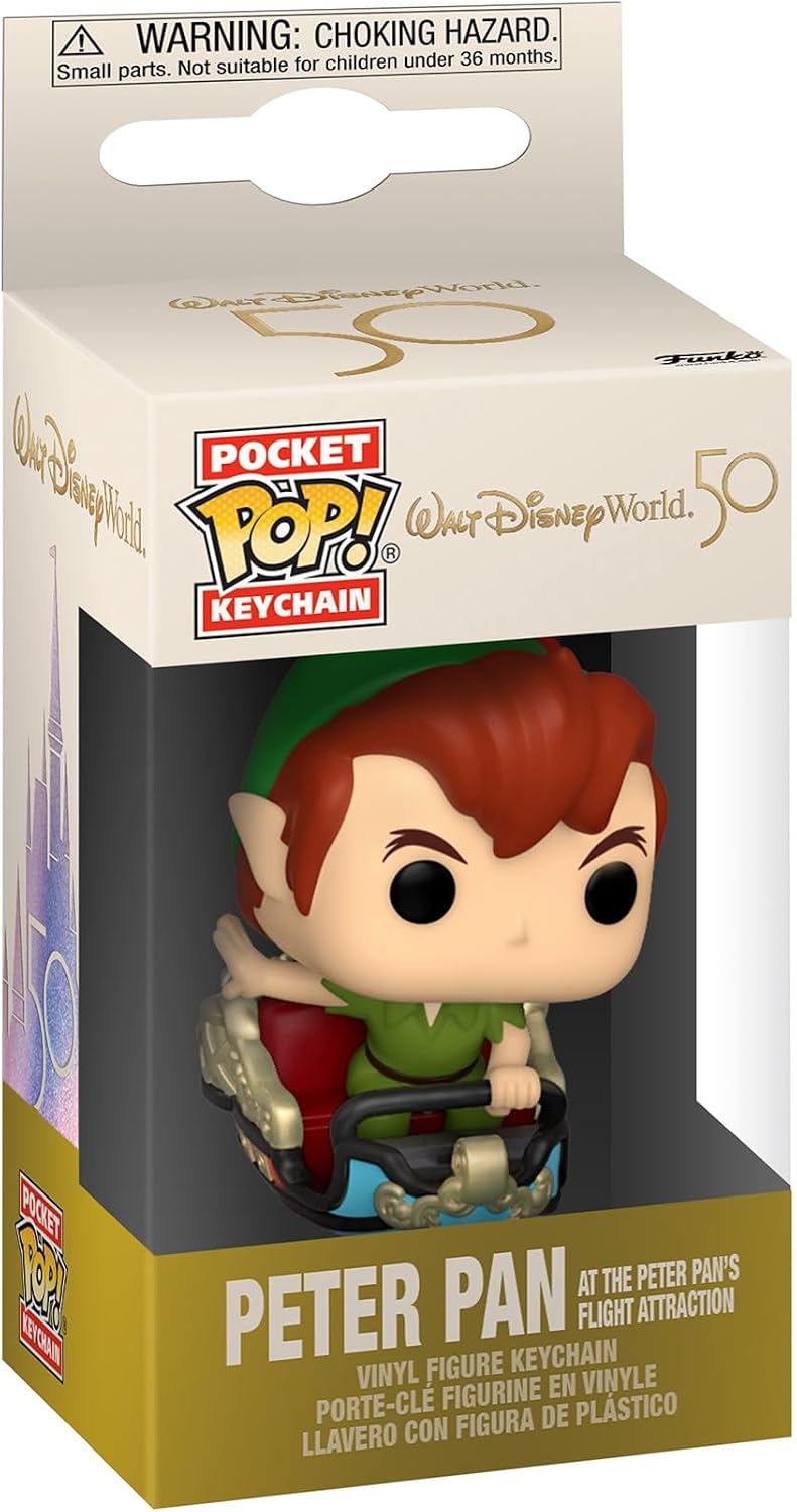 Funko Pop! Keychain: WDW50- Peter On PPF - Captain Hook - Disney World 50th Anniversary - Minifigura de Vinilo Coleccionable Llavero Original - Relleno de Calcetines - Idea de Regalo - Movies Fans