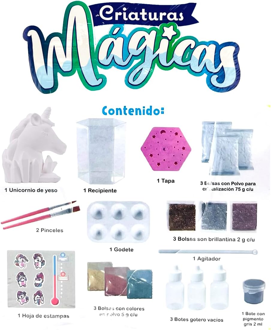 Ult Kit de Manualidades de Cristalizacion de Unicornio Criatura Magica, Kit de Decoracion de Unicornio Premium