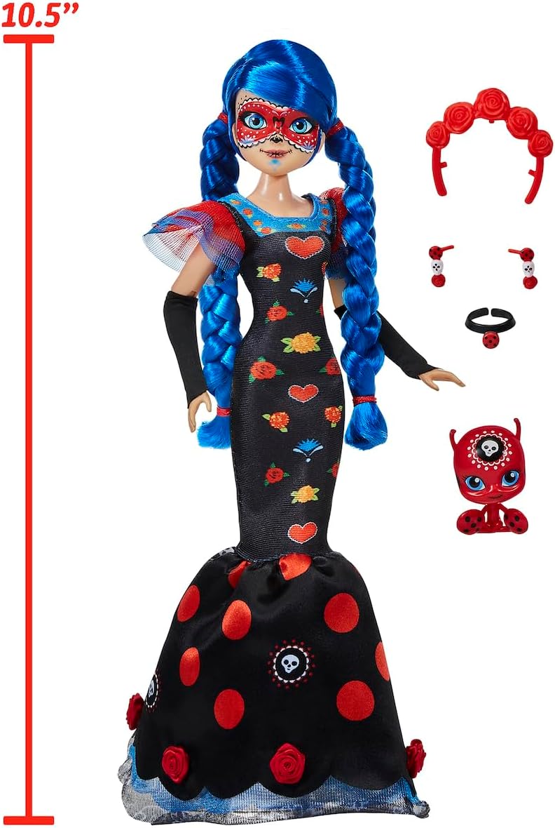 Miraculous - Ladybug Catrina - Muñeca de Moda Coleccionable de 10.5 Pulgadas con Accesorios - Inspirada en Día de Muertos - Ideal para Regalo y Colección
