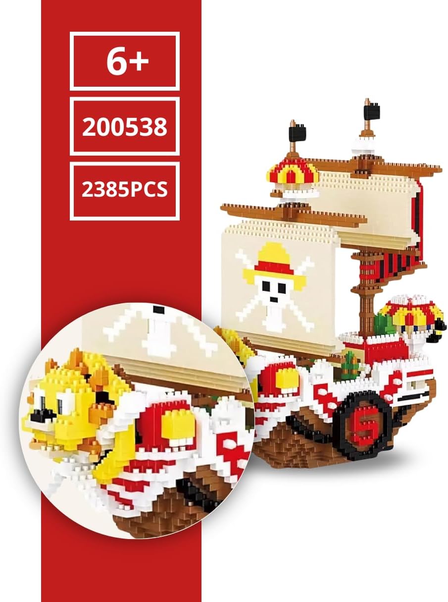 Raspattos Barco Monkey de Luffy One Piece niños y Adultos Kit construccion Bloques Alta Calidad Anime