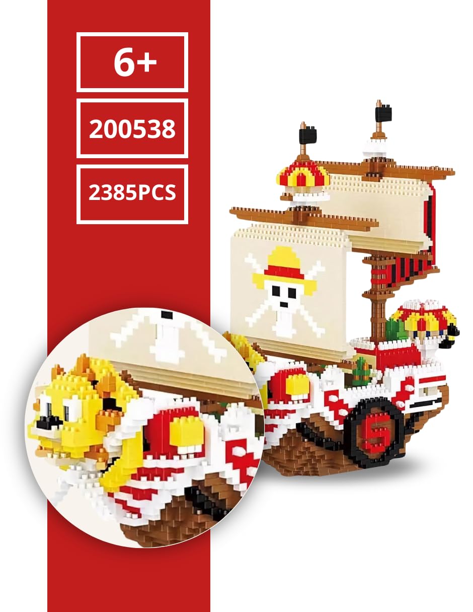 Raspattos Barco Monkey de Luffy One Piece niños y Adultos Kit construccion Bloques Alta Calidad Anime - imagen 4