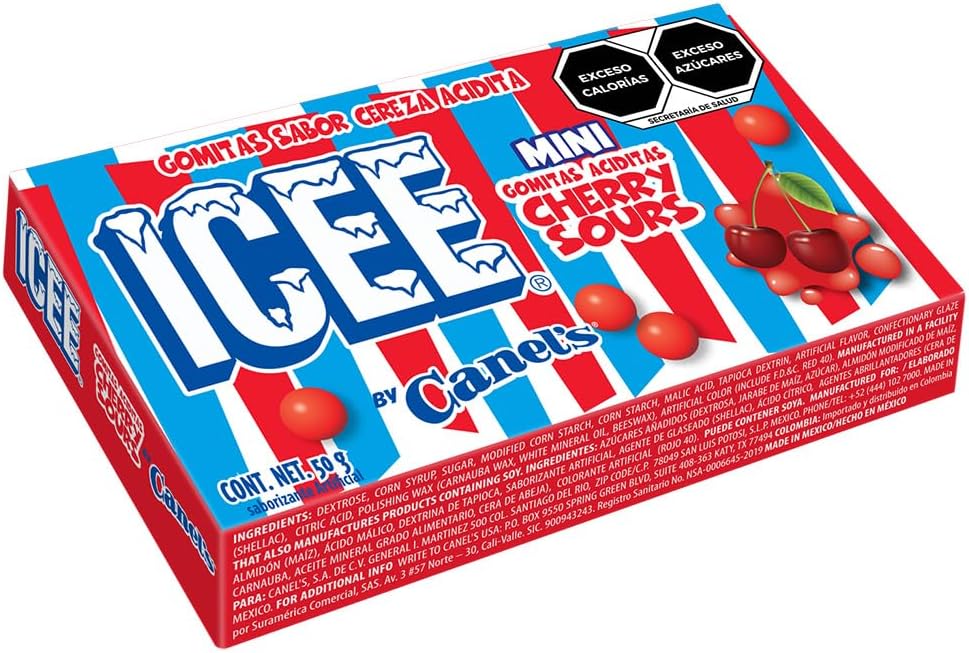 Canel´s ICEE Mini Cherry Sour Cajita Gomitas aciditas 9pzas 50 gr
