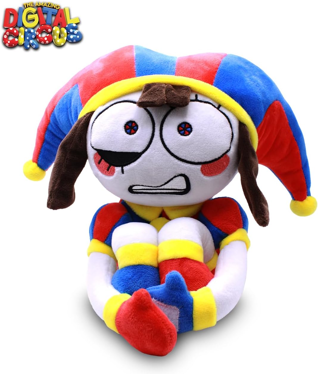 Just Toys LLC The Amazing Digital Circus - Juguete de Peluche Pomni de 25 centimetros, con Licencia Oficial, ultrasuave y Coleccionable (Pomni, Jax, Gangle, Gummigoo)