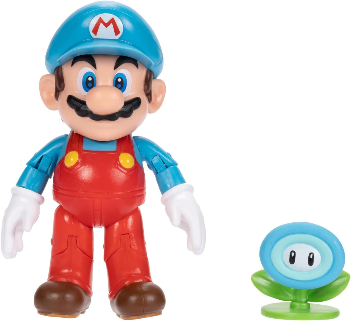 Nintendo Super Mario Figura Poseable de Mario de Hielo de 4 Pulgadas con Accesorio de Flores de Hielo. A Partir de 3 años (Licencia Oficial)