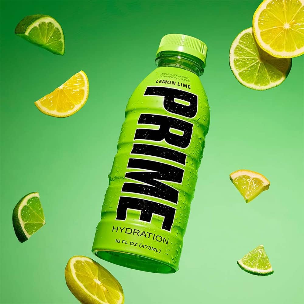 PRIME HYDRATION Prime Hidratación con mezcla BCAA para recuperación muscular Lima Limón (12 bebidas, 16 onzas líquidas. cada uno)
