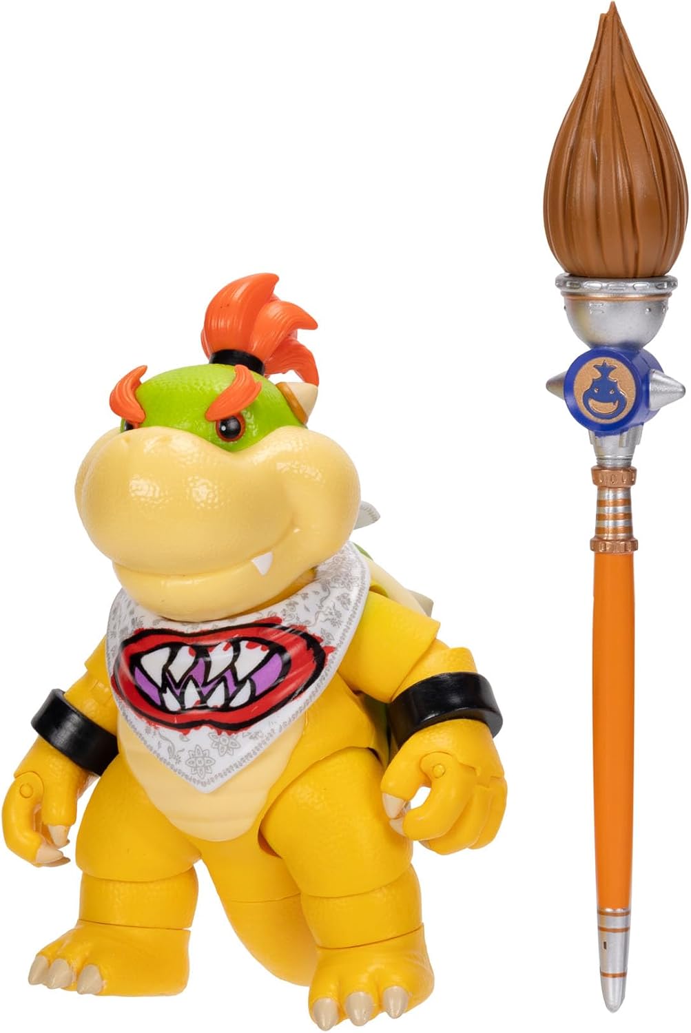 Jakks Pacific Super Mario Galaxy Movie Figura Bowser Jr. 5 Pulgadas con Pincel, 17 Puntos de Articulación, Coleccionable, +3 Años