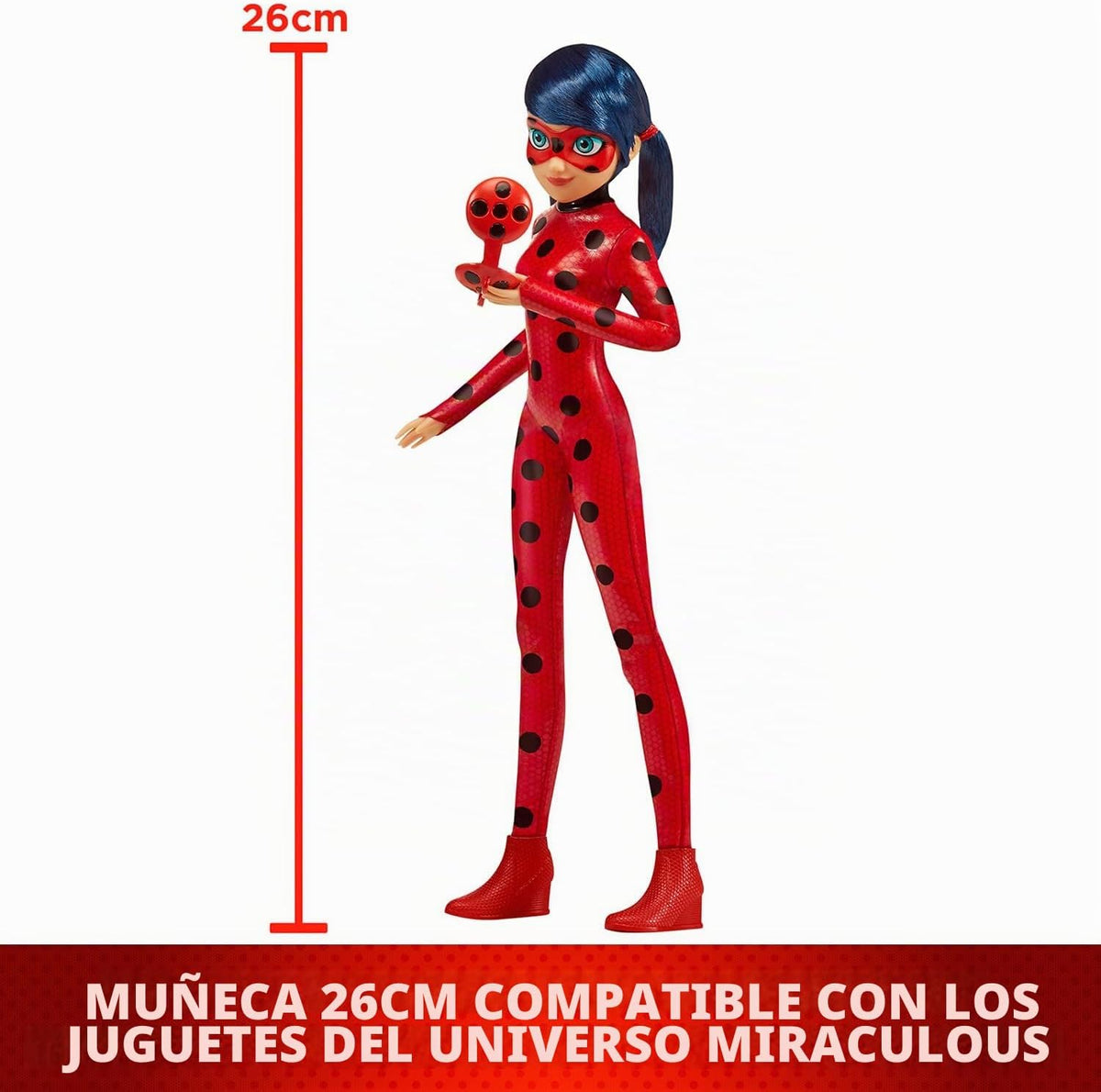 BANDAI Miraculous Ladybug and Cat Noir Toys Catarina Fashion Doll | Muñeca articulada de Catarina de 26 cm con Accesorios Kwami | Figura de Catarina de superhéroe Adolescente | Gama de muñecas