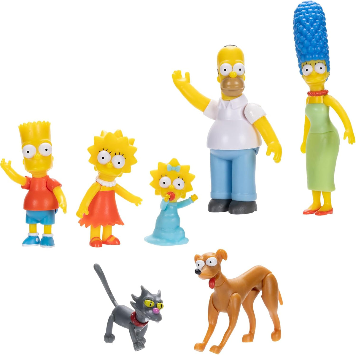 Jakks Pacific - The Simpsons Set de Figuras Familia Simpson Escala 2.5″ – Homer, Marge, Bart, Lisa y Maggie con Diseño Coleccionable para Fans y Niños 4+ Años