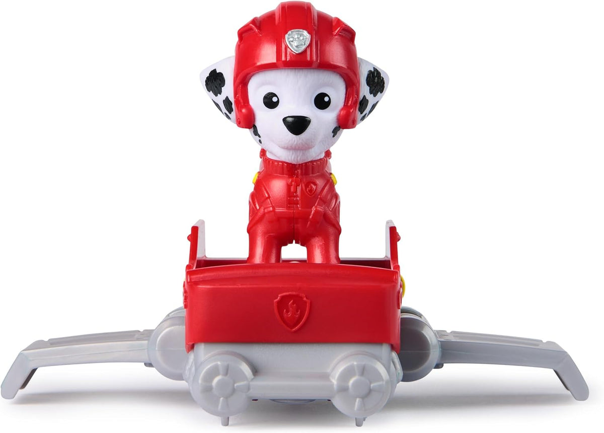 Paw Patrol: Action Pups, Figura de acción de Marshall y avión aerodeslizador con alas Plegables, Juguetes para niños y niñas a Partir de 3 años