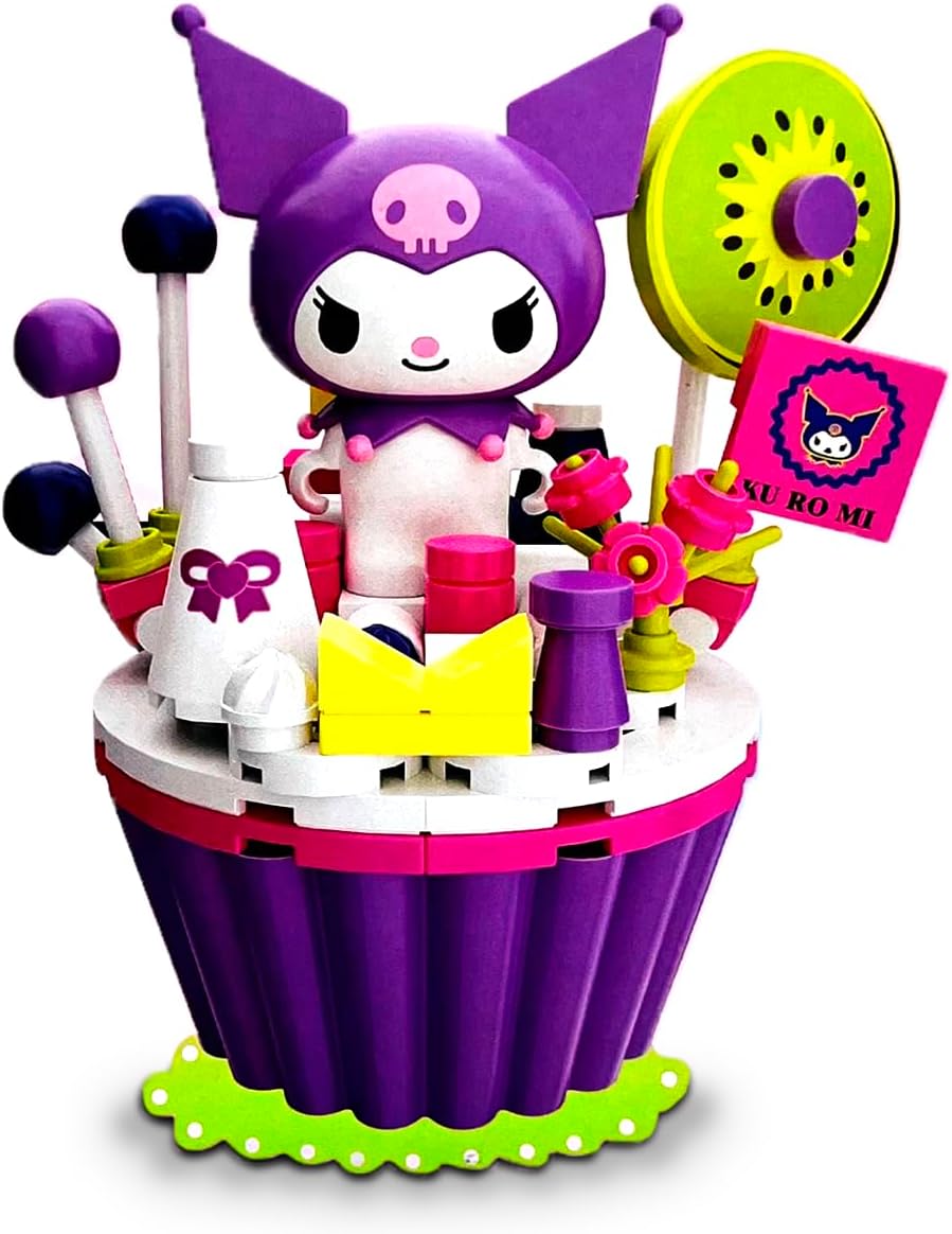 Ult Figura Armable Kuromi Morado Cupcake Bloques de Construccion Sanrio