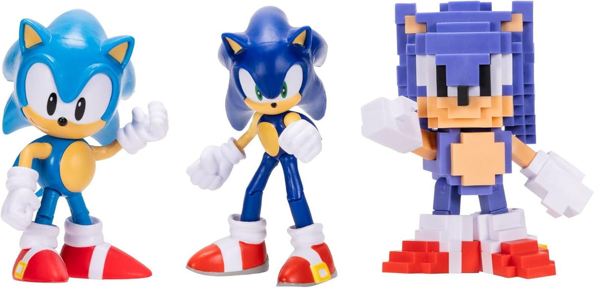 Jakks Pacific Set de Figuras de Acción Sonic The Hedgehog, 35 Aniversario, 3 Figuras Coleccionables