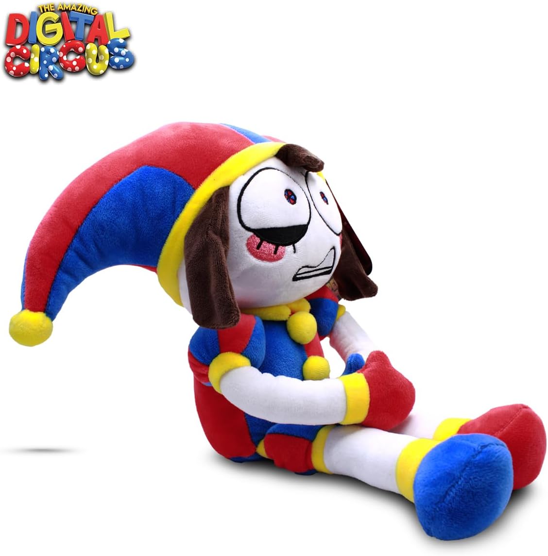 Just Toys LLC The Amazing Digital Circus - Juguete de Peluche Pomni de 25 centimetros, con Licencia Oficial, ultrasuave y Coleccionable (Pomni, Jax, Gangle, Gummigoo)