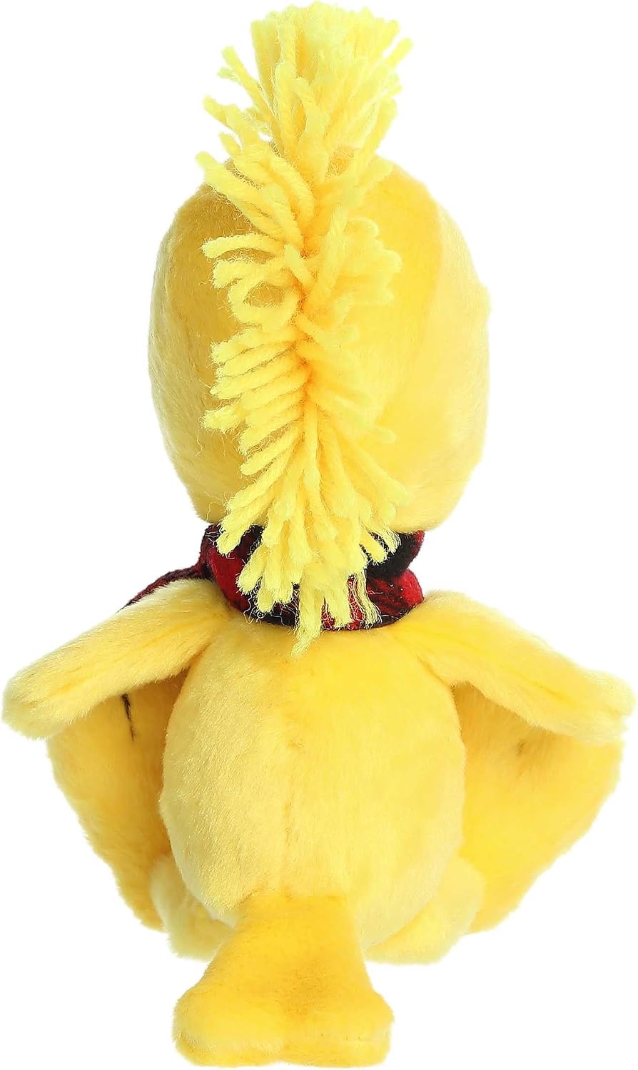 Aurora Festive Peanuts - Animal de Peluche a Cuadros de Invierno - Personajes clásicos - Recuerdos duraderos - Amarillo 6 Pulgadas