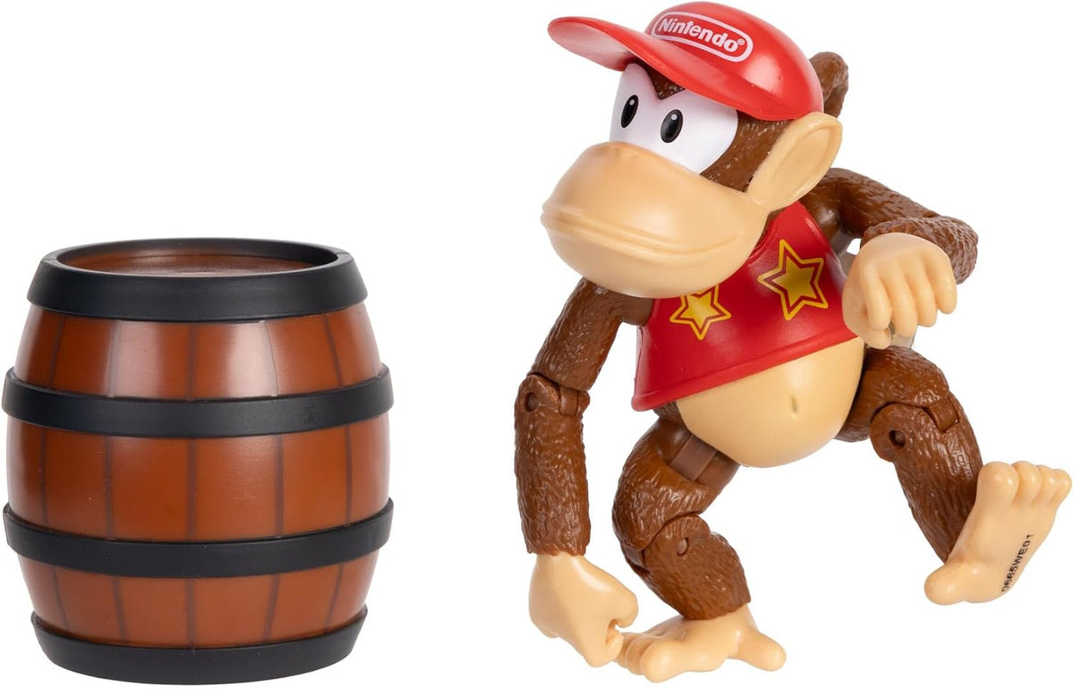 Jakks Pacific Figura de Acción Super Mario Bros Diddy Kong 4"