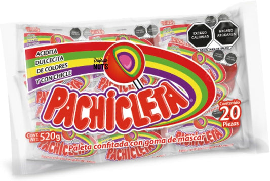 Disfruto Nuts Paleta Pachicleta Con Goma De Mascar Bolsa 20Piezas