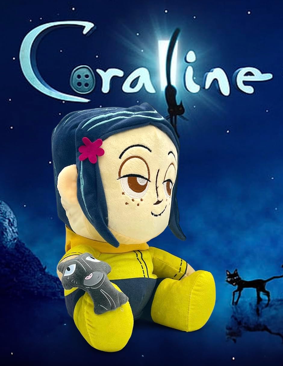 Ult Peluche Premium Coraline con el Gato 42cm Super Size 15th Anniversary Pelicula 2009 Coraline y la Puerta Secreta