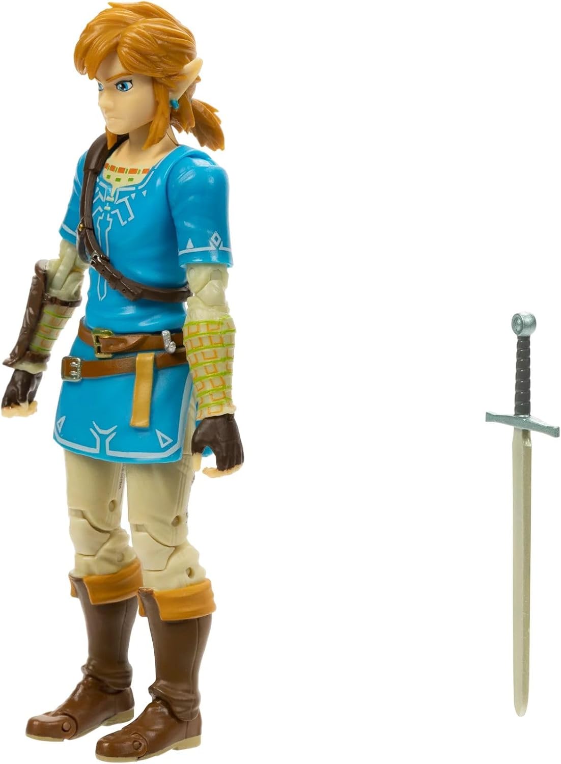 Nintendo The Legend of Zelda: Breath of The Wild - Figura de acción de Link de 13 cm con espada de soldado