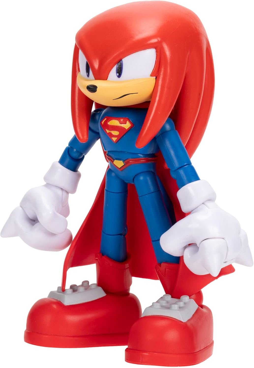 JAKKS Pacific - Figura de Acción DC x Sonic The Hedgehog, Knuckles Superman, Mide 5 Pulgadas, Coleccionable, Edición Superheroes, Edad 3+ años
