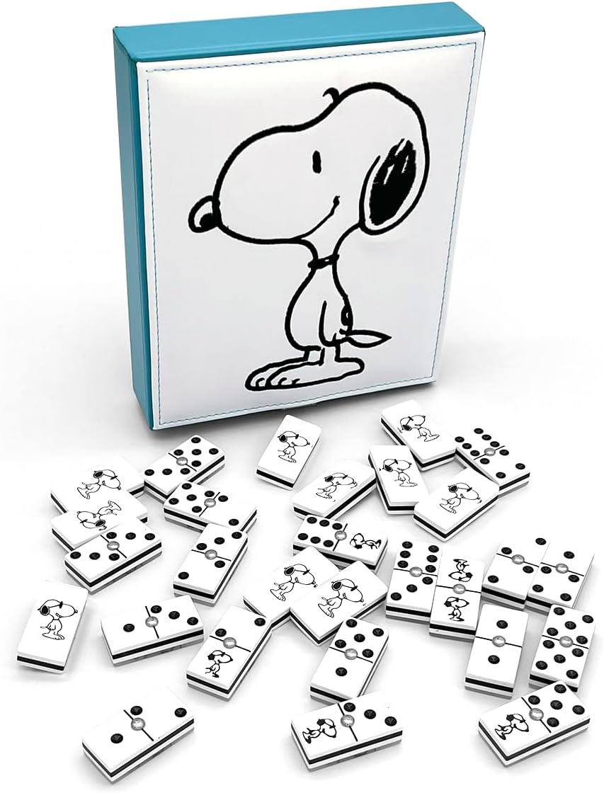 Ult Domino Juego de Mesa Premium Beagle Blanco Estuche Tipo Libro de Elegante diseño Juego de Mesa Juego Clasico Acabados de Lujo