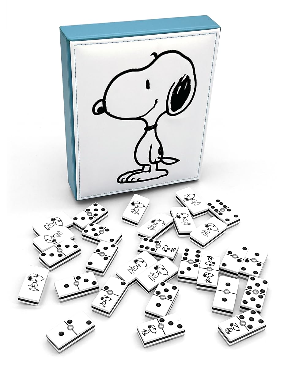 Ult Domino Juego de Mesa Premium Beagle Blanco Estuche Tipo Libro de Elegante diseño Juego de Mesa Juego Clasico Acabados de 