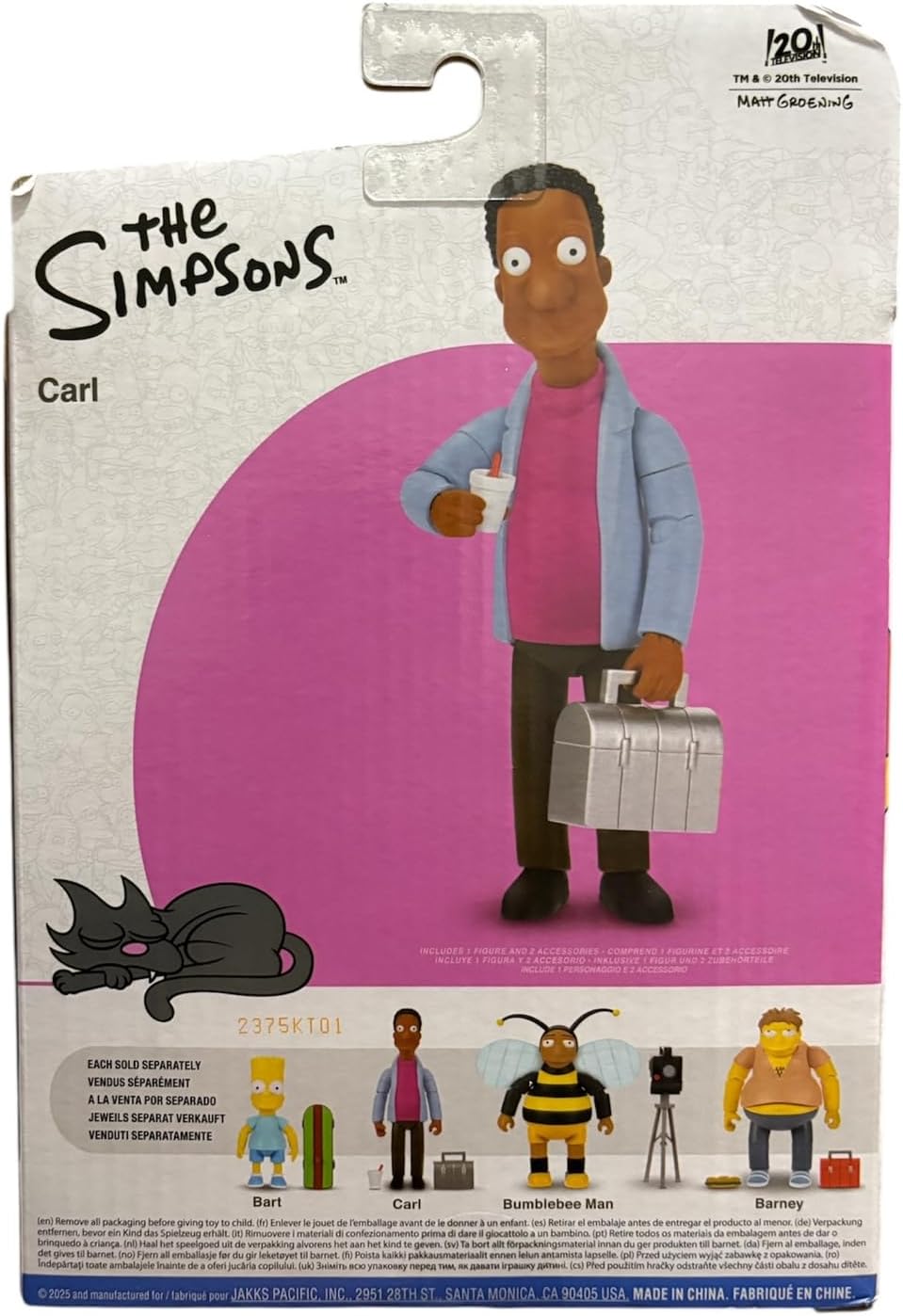 The Simpsons Figura de acción de 5 Pulgadas Carl Carlson con Taza de café y Fiambrera Wave #4