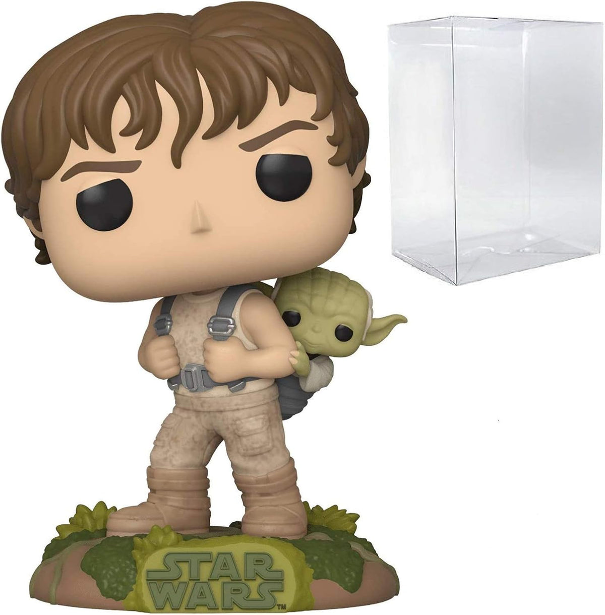 Figura de vinilo de Luke Skywalker Training con Yoda #363 Funko Pop Movies The Empire Strikes Back 40th Anniversary (incluye funda protectora compatible)