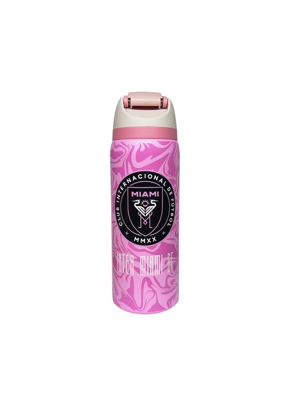 Genérico Termo PREMIUM Botella de Agua Deportiva Inter Club Miami, Rosa, con Imagen de Jugador, LM10, Termo Edicion Limitada,
