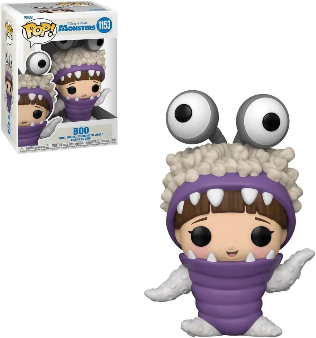 Funko POP Disney Pixar: Monsters Inc. 20º - Figura de vinilo de Boo con capucha (se incluye funda protectora compatible)