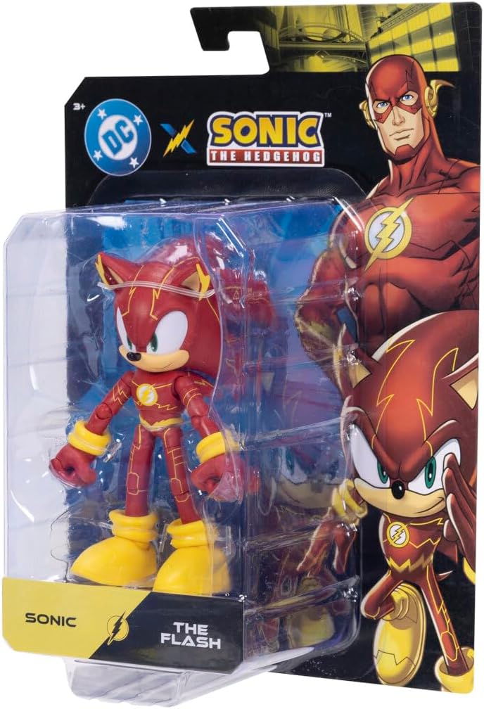 Jakks Pacific Figura de Acción Sonic x DC, Sonic como The Flash, 5 Pulgadas