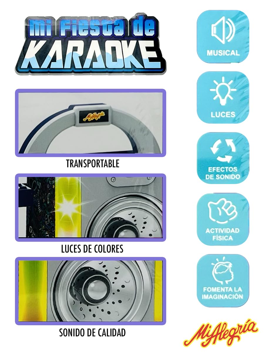 Ult Máquina de Karaoke Infantil Mi Fiesta de Karaoke con Luces y Música, Bluetooth, Multicolor - imagen 6