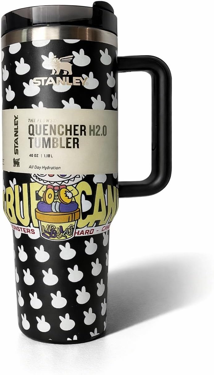 Generico Termo de Agua con Asa, 40 oz, 1.18 L, Negro con Diseño de Criaturas de Fantasia, Edicion Especial