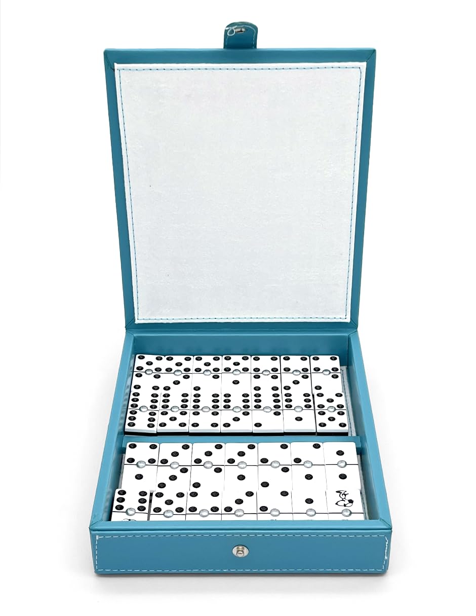 Ult Domino Juego de Mesa Premium Beagle Blanco Estuche Tipo Libro de Elegante diseño Juego de Mesa Juego Clasico Acabados de 