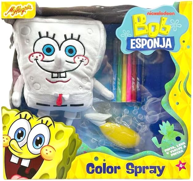 Generico Peluche y Spray para Colorear, con Plumones, Plantillas Adhesivas y Aerógrafo, para Niños