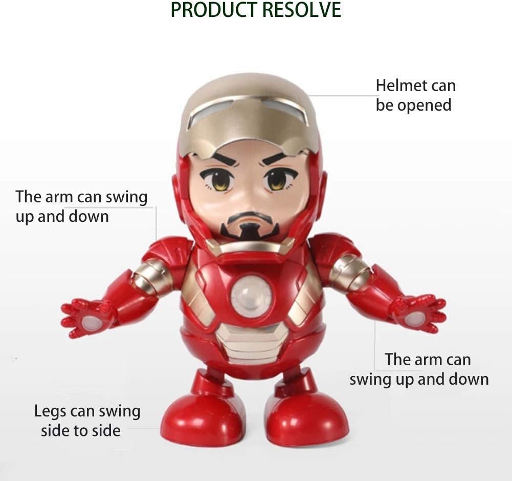 ZSKJ Dancing Iron Man Dance Hero Toys Robot de Baile con música Ligera Bailando para Boy Girls Kids Niños Regalo (Iron Man)