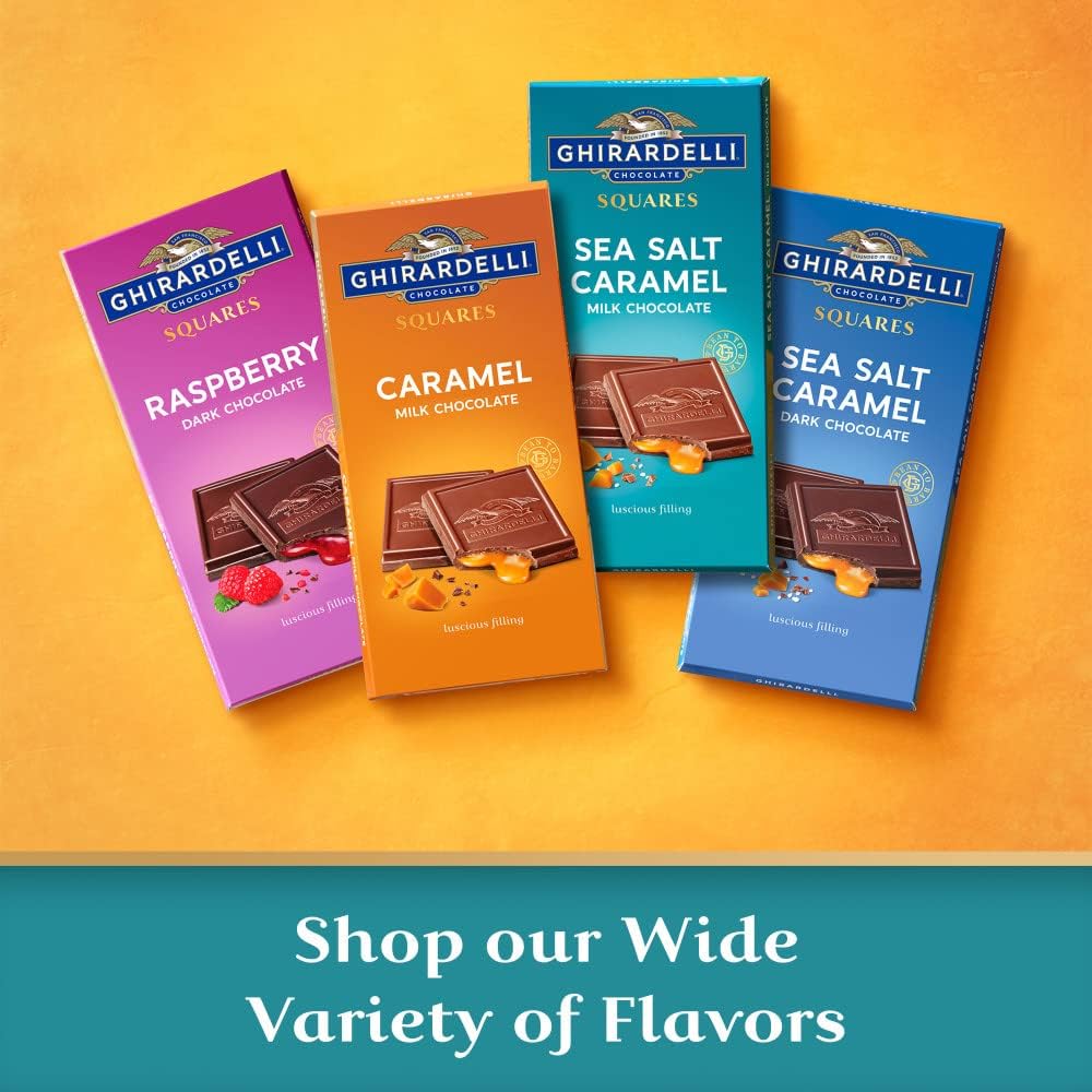 Ghirardelli Barra Cuadrada de Chocolate con Leche y Caramelo con Sal Marina, Barra de 4.8 Onzas