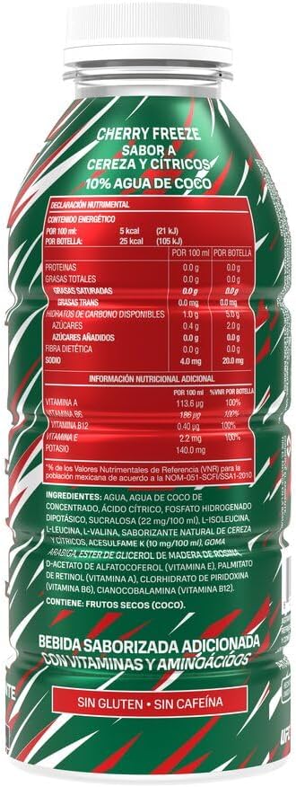 PRIME, PRIME UFC, BEBIDA HIDRATANTE 500ML, CAJA CON 12 PIEZAS DE 500ML, 12X500ML