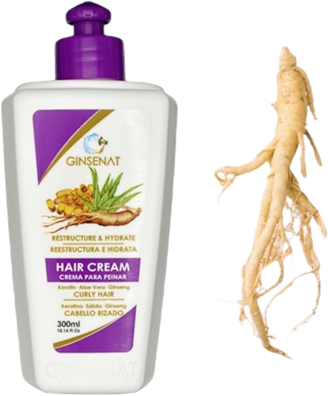 GINSENAT Crema para Peinar Keratina 300ml Keratina Sabila Ginseng