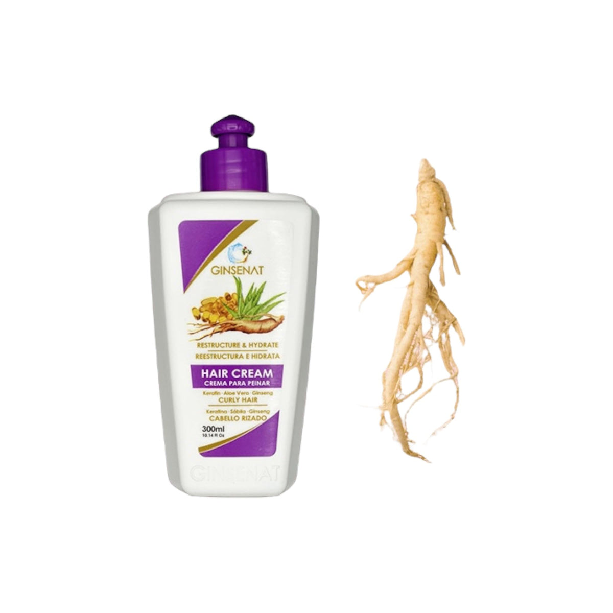 GINSENAT Crema para Peinar Keratina 300ml Keratina Sabila Ginseng - imagen 2