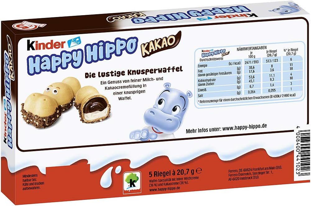 Kinder Happy Hippo Chocolate 103 Gr