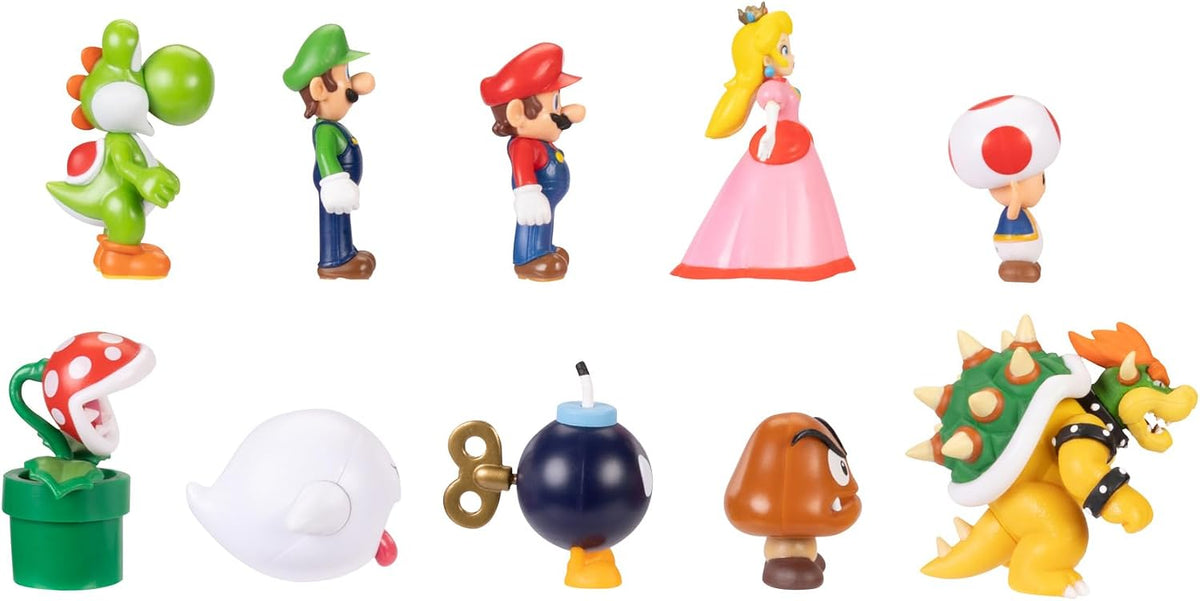 Jakks Pacific Set de Figuras Super Mario Bros, 10 Figuras Coleccionables