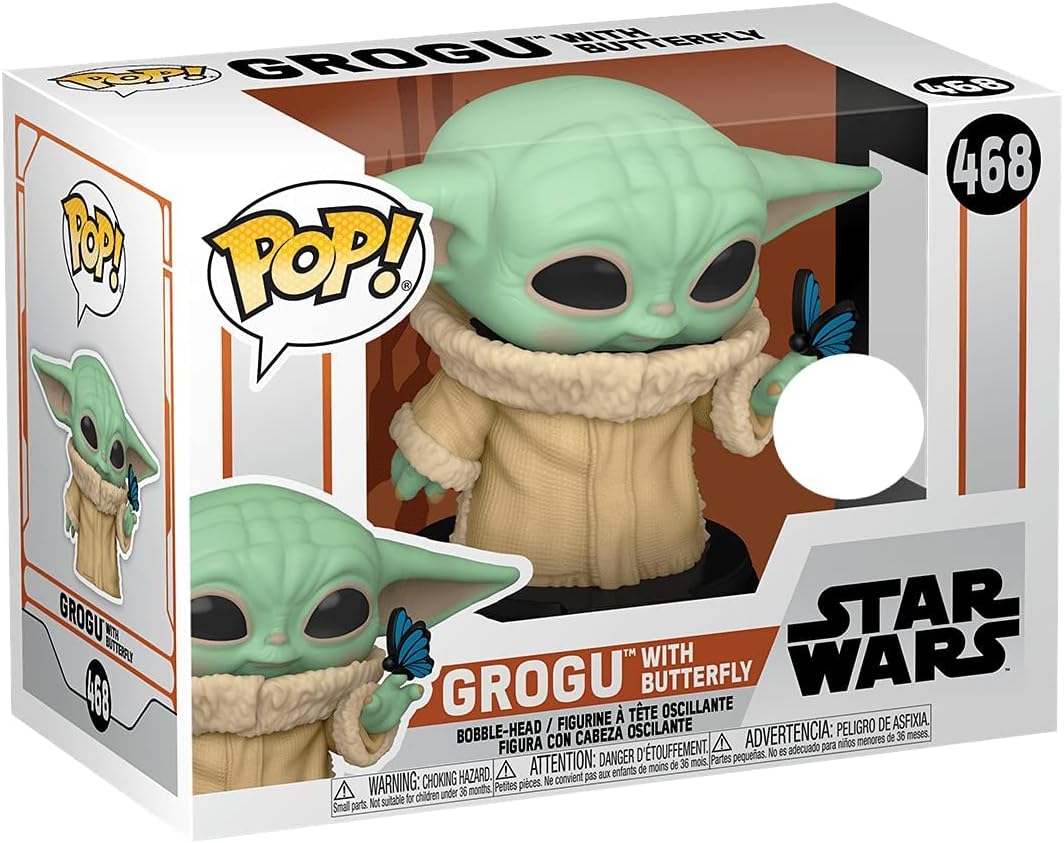 Pop Funko Star Wars The Mandalorian The Child Grogu con Mariposa 468 Exclusivo Bobblehead