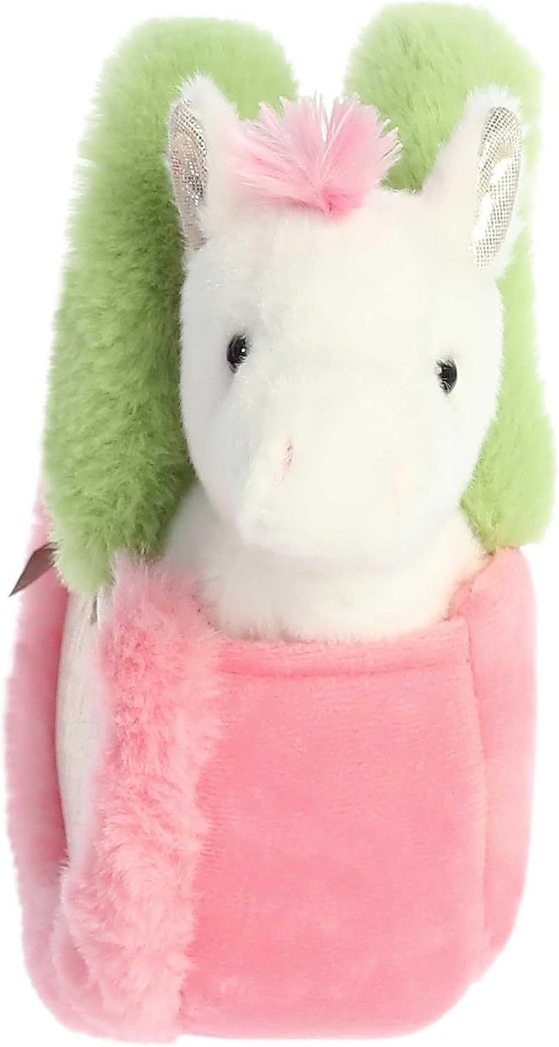 Aurora® Fashion Fancy Pals™ Apple Pony™ Peluche - Compañeros sobre la Marcha - Accesorios Elegantes - Blanco 8 Pulgadas
