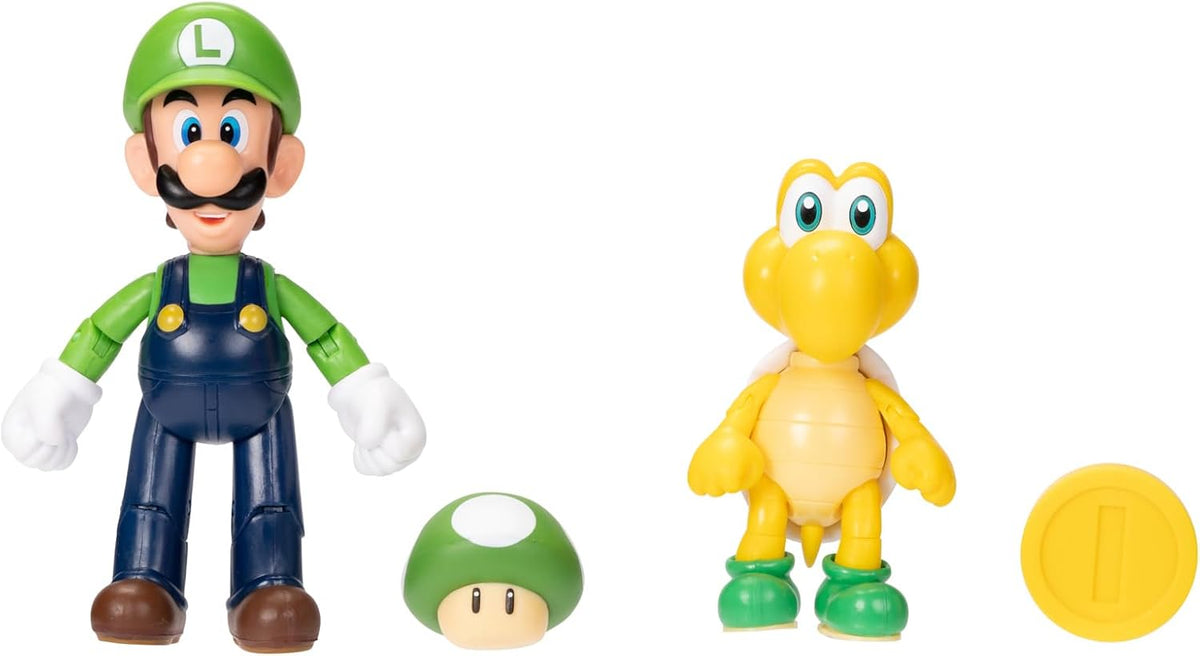 Mlec tech Super Mario Nintendo - Figura de 4 Pulgadas, Paquete de 2: Luigi & Koopa Troopa