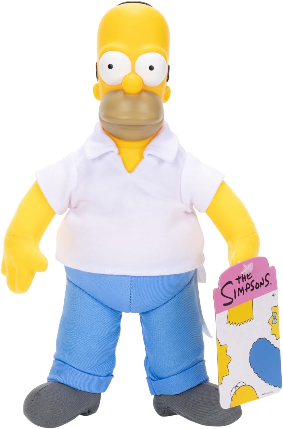 JAKKS Pacific Disney The Simpsons Homer - Peluche con Cuerpo de Tela Suave con Cabeza esculpida con Licencia Oficial de Disney