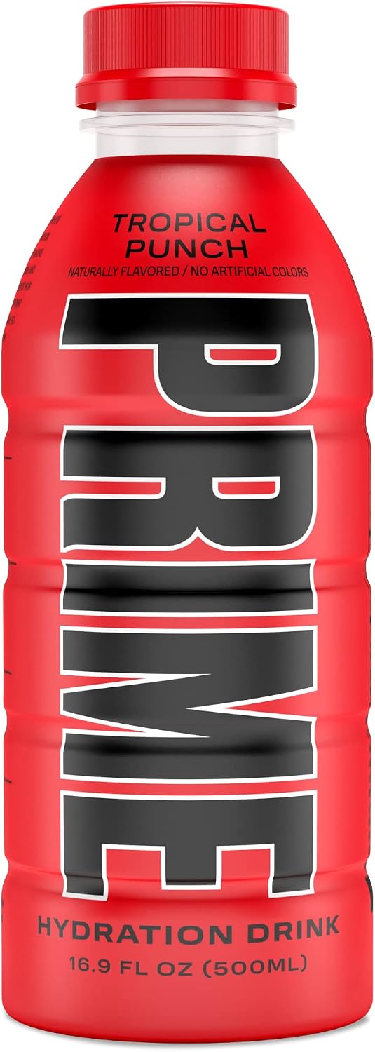 Prime Hydration Prime Hidratación con Mezcla de Bcaa para Recuperación Muscular Tropical Punch (12 Bebidas, 16 Onzas Líquidas. Cada Uno), Prime HYDRATION, DRINK_FLAVORED, Tropical., Prime