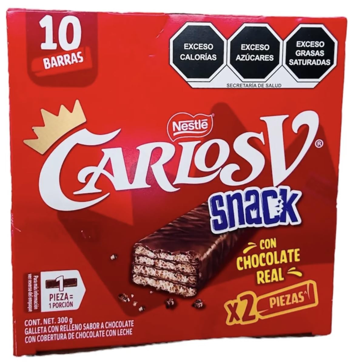 Carlos V Snack Galleta con Relleno Sabor a Chocolate Real, 12 Piezas, Contenido Neto 300 g - imagen 2