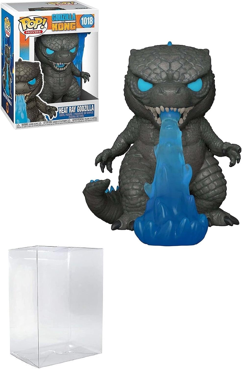 Heat Ray Godzilla Pop #1018 Pop Movies Godzilla vs Kong Figura de vinilo (fusionada con protector EcoTek para proteger la caja de exhibición)