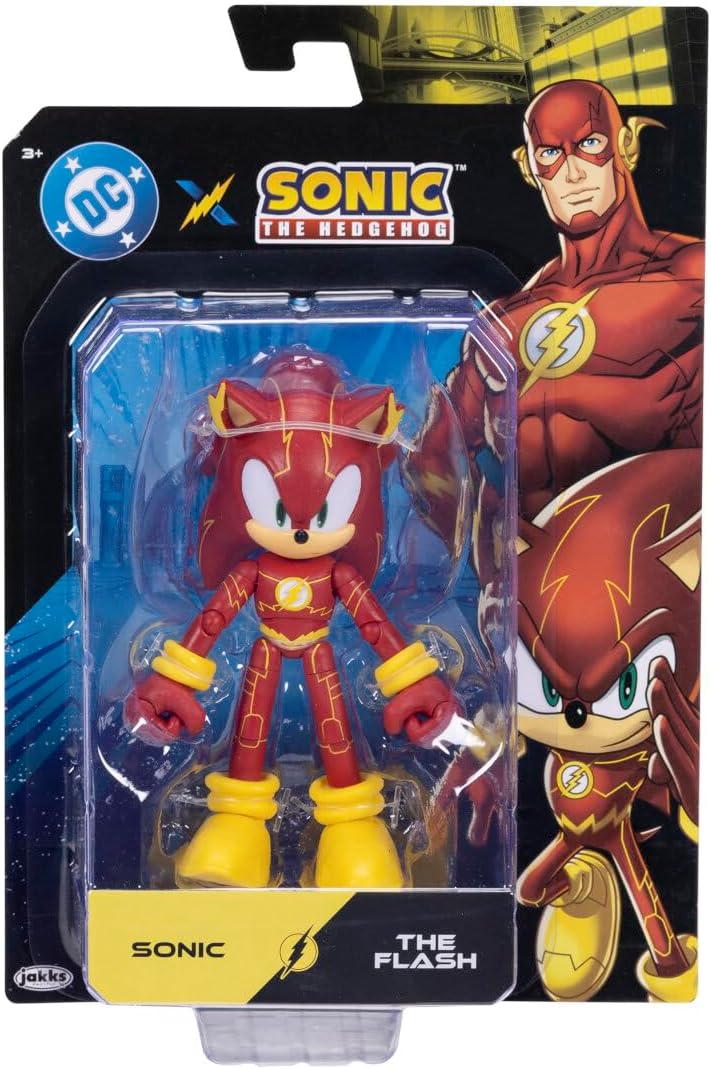 Jakks Pacific Figura de Acción Sonic x DC, Sonic como The Flash, 5 Pulgadas